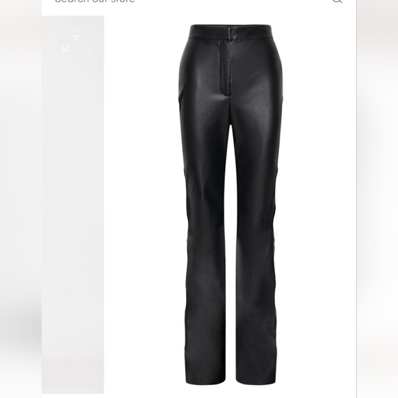 Meshki Alexa cut out side faux leather high waisted pant color black size xxs - Picture 2 of 12